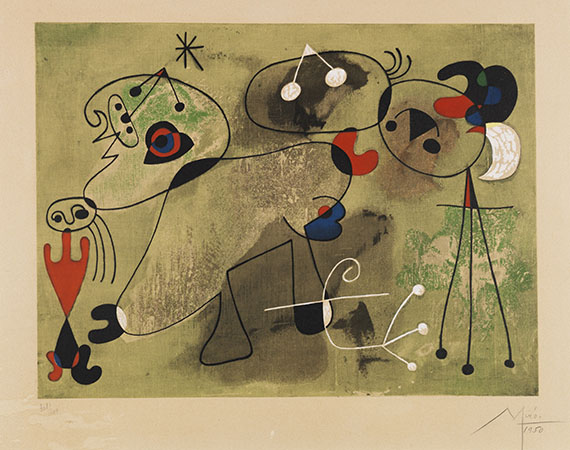 Joan Miró - Composition sur fond vert