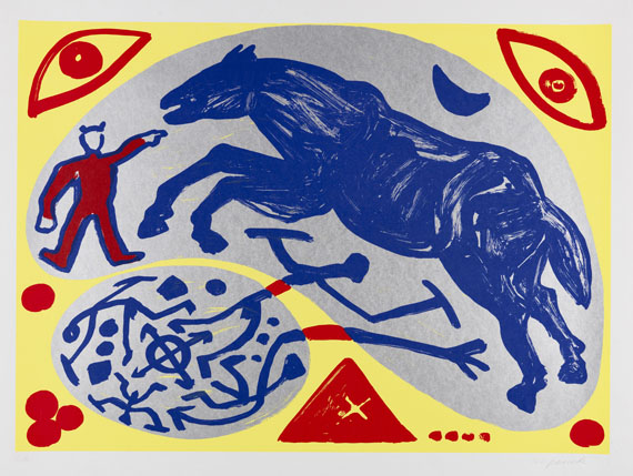A. R. Penck (d.i. Ralf Winkler) - Das blaue Pferd und der Mongole