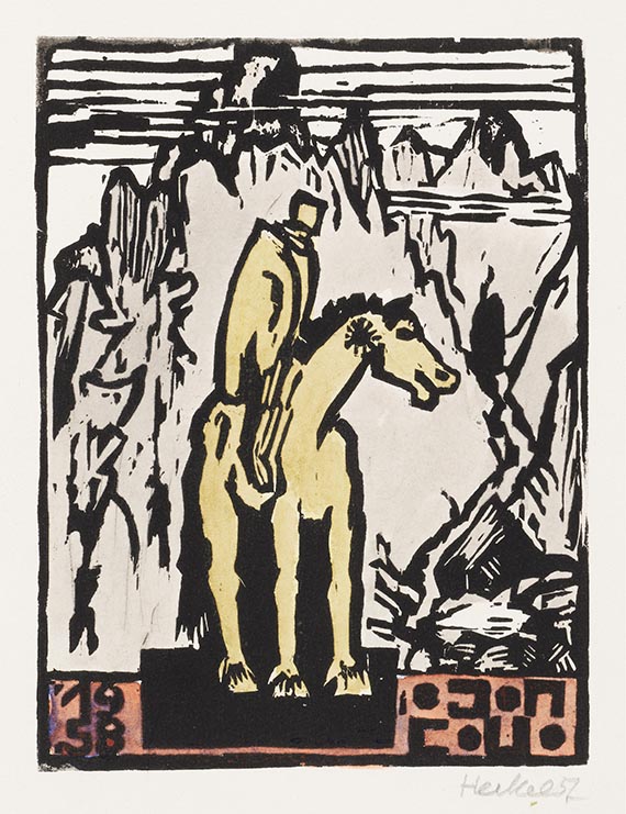 Erich Heckel - Reiter im Gebirge (27. Jahresblatt)