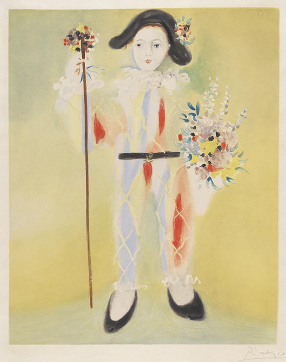 Pablo Picasso - Le petit pierrot aux fleurs