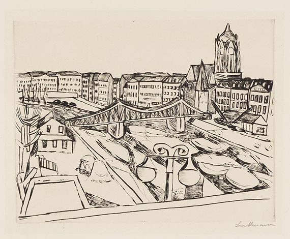 Max Beckmann - Stadtansicht mit Eisernem Steg