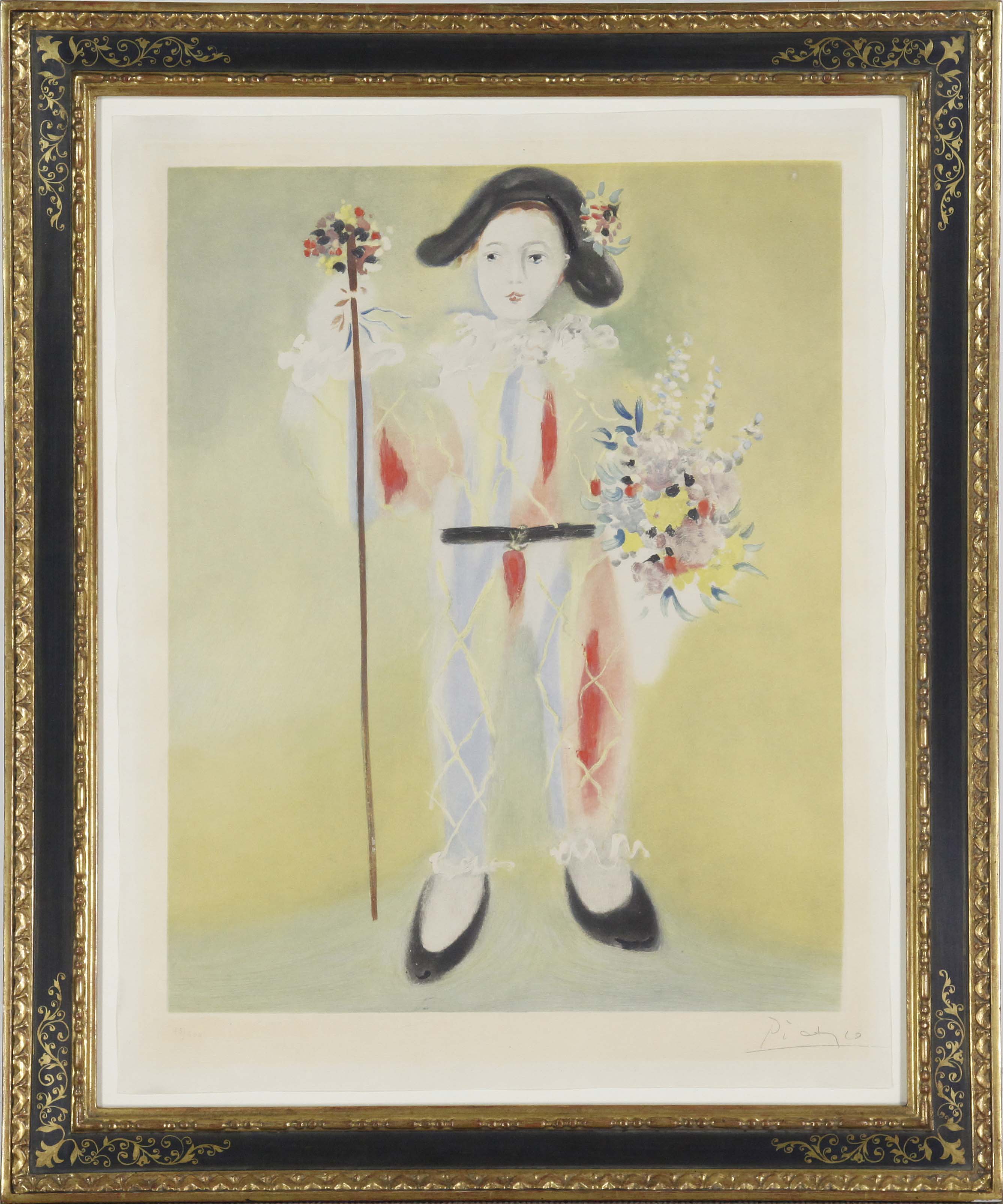 Pablo Picasso - Le petit pierrot aux fleurs - Cornice