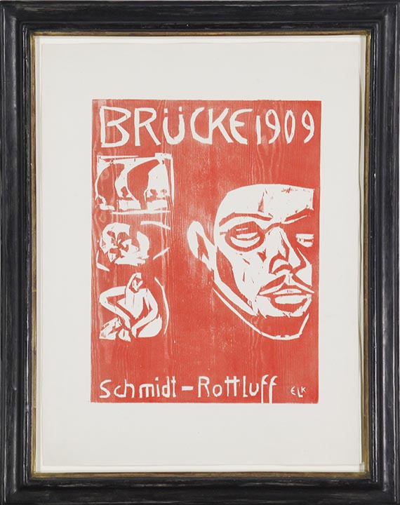 Ernst Ludwig Kirchner - Umschlag der IV. Jahresmappe der Künstlergruppe Brücke - Porträt Schmidt-Rottluff - Cornice
