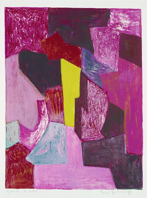 Serge Poliakoff - Composition rouge, carmin et jaune