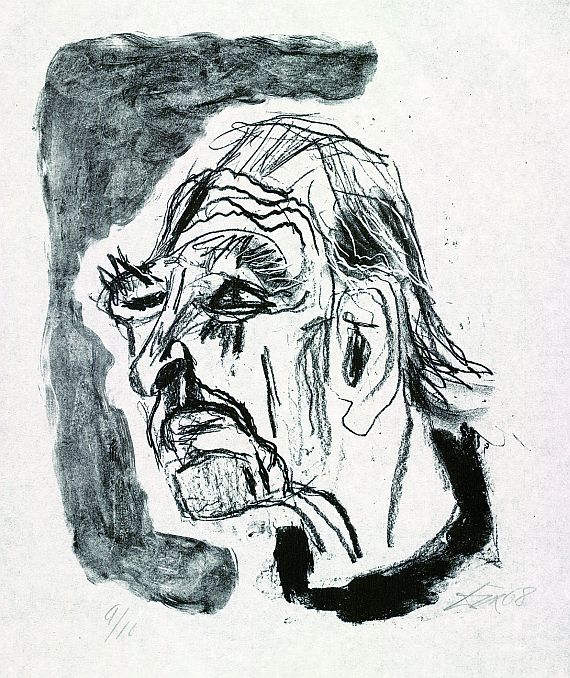 Otto Dix - Selbstportrait (nach links, mit schwarzem Kragen)