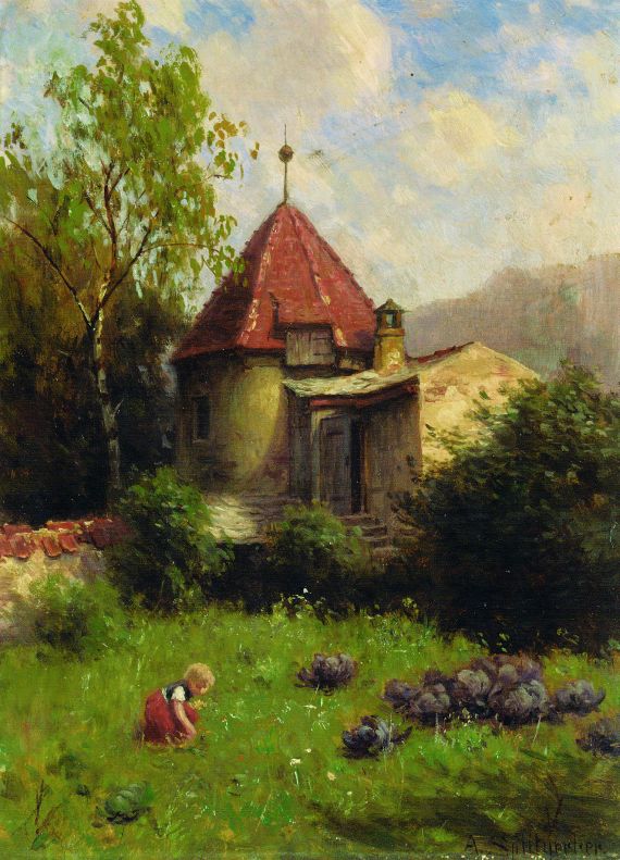 August Splitgerber - Bergkapelle in sommerlicher Landschaft