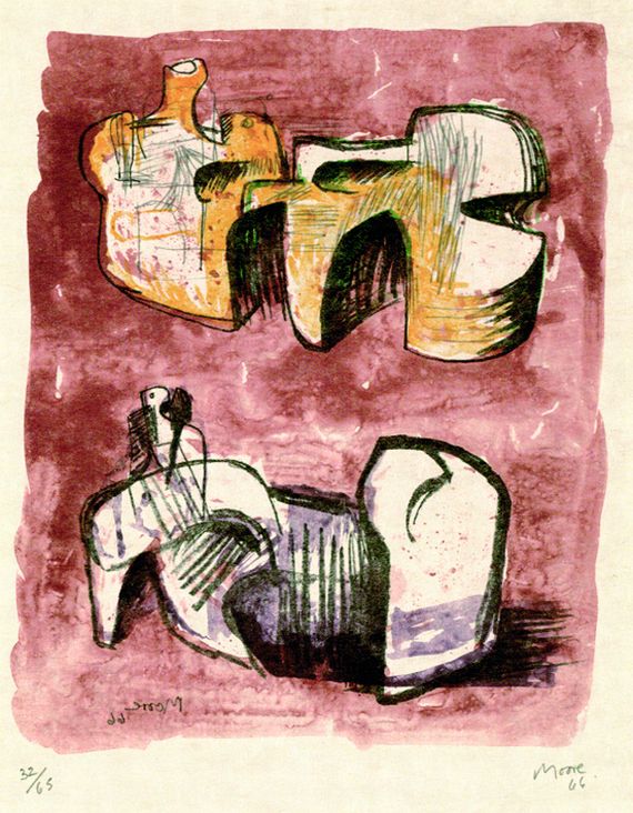 Henry Moore - Two monumental reclining figures