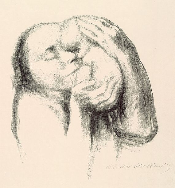 Käthe Kollwitz - Mutter, Säugling an ihr Gesicht drückend (1. Fassung)