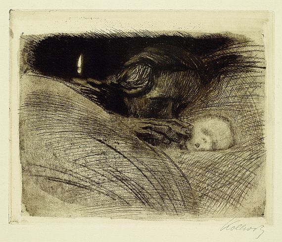 Käthe Kollwitz - Mutter am Bett des toten Kindes