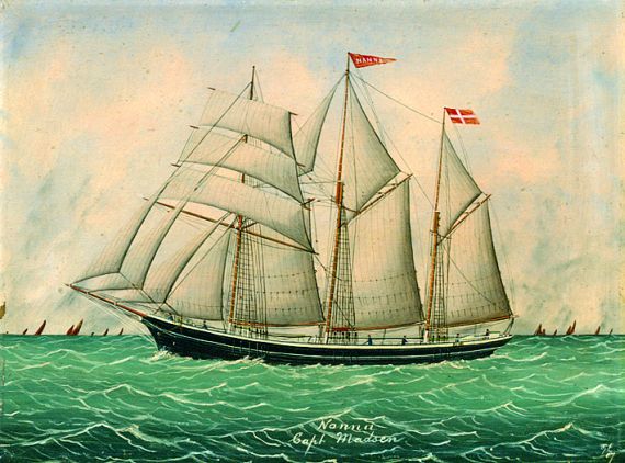  Englischer Schiffsporträtist - Dreimastschoner "Nanna Capt. Madsen"
