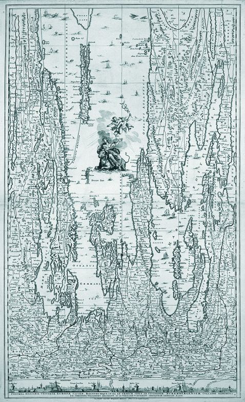 Europa - 2 Bll.: Columna milliaria universae Europae. Columnam milliarium situs pariter.