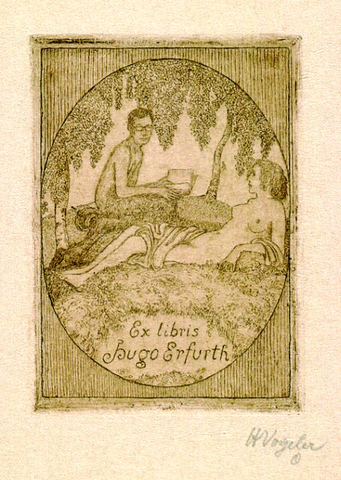 Heinrich Vogeler - 4 Bll. Exlibris: Hugo Erfurth (2). Gustav Borgmann (2)