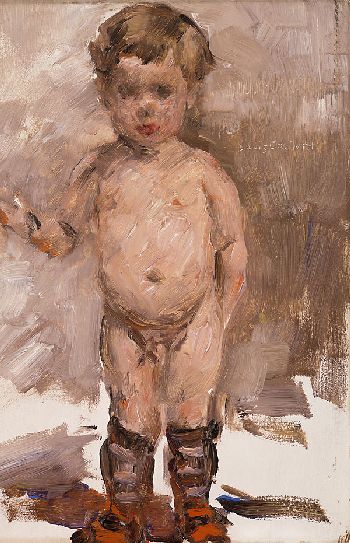 Lovis Corinth - Stehender nackter Knabe