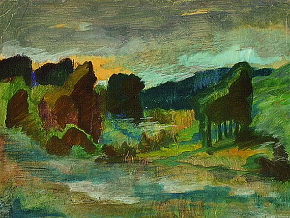 William Straube - Landschaft mit Weiher