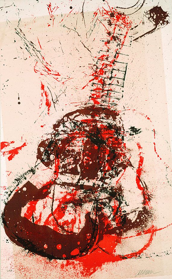 Fernandez Arman - 2 sheets: Accumulations of Violins. Musical Accumulations