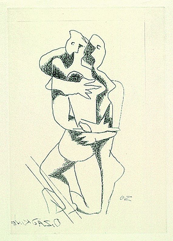 Ossip Zadkine - 2 sheets: Ombres et Tourbes. Ton Torse lentement se Cambre