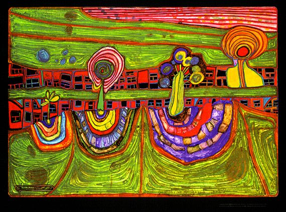 Friedensreich Hundertwasser - Kolumbus Regentag in Indien