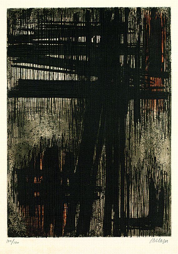 Pierre Soulages - Eau-forte no 7