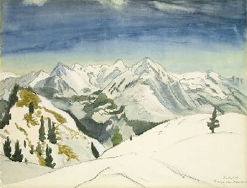 Erich Heckel - Berge am Inntal