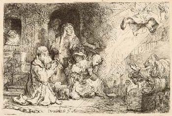 Harmensz. van Rijn Rembrandt - Der Engel vor der Familie des Tobias verschwindend