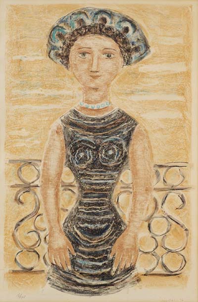 Massimo Campigli - Donna al balcone