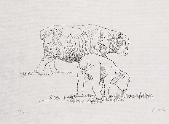 Henry Moore - Two fat lambs