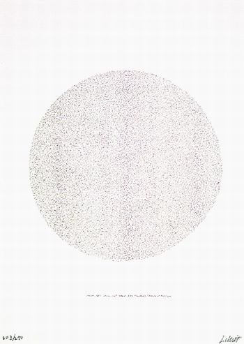 Sol LeWitt - Lines, not long, not heavy, not touching, drawn at random (circle)