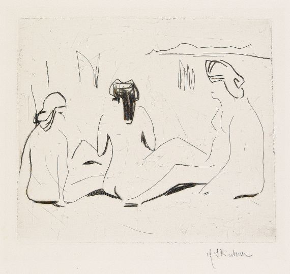 Ernst Ludwig Kirchner - Drei Badende an den Moritzburger Seen
