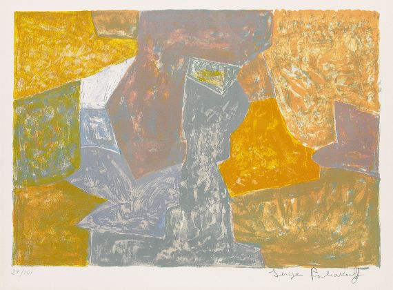 Serge Poliakoff - Composition jaune, rouge et grise