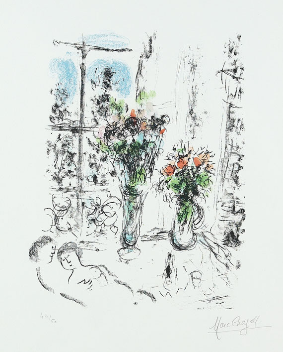 Marc Chagall - Couple aux deux Bouquets