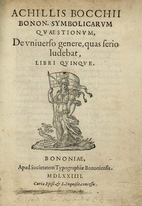 Achille Bocchi - Symbolicarum questionum. 1574.