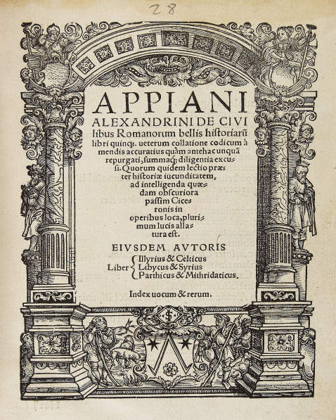 Appianus Alexandrinus - De civilibus Romanorum bellis. 1529.