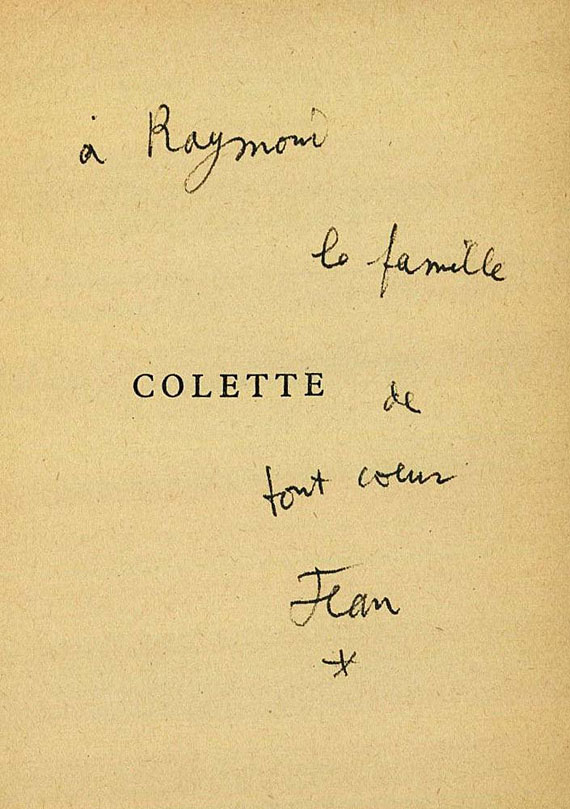 Jean Cocteau - Colette. 1955.
