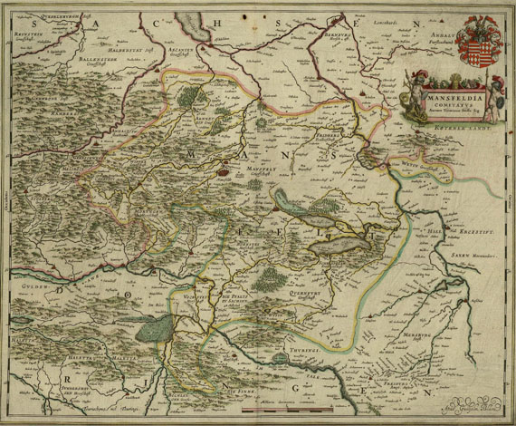 Sachsen-Anhalt - Mansfeld comitatus. Accurate Delineation der Graffschaft Mannsfelt.