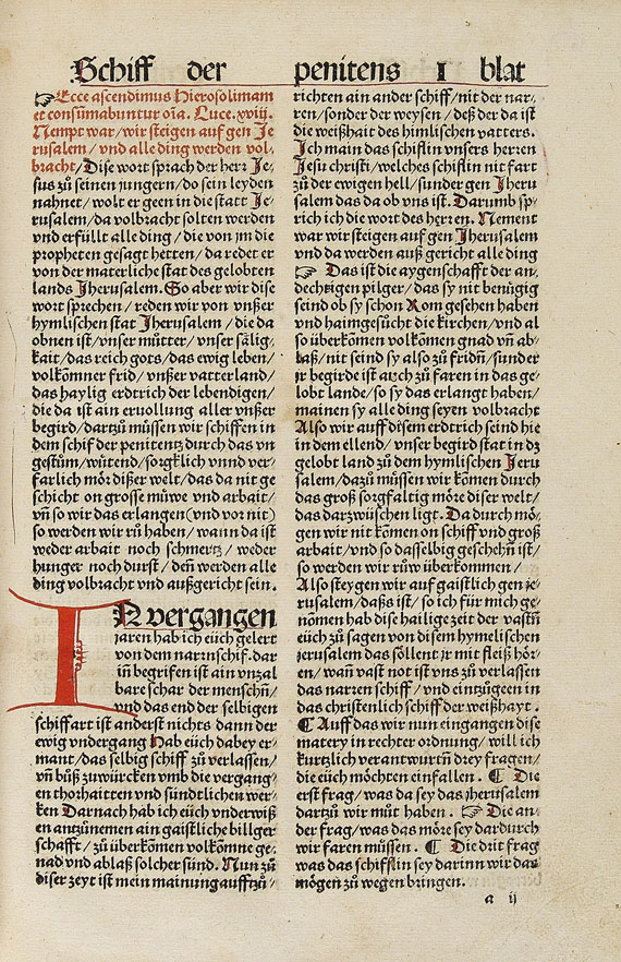 Johannes Geiler von Kaysersberg - Schiff Penitenz. 1514