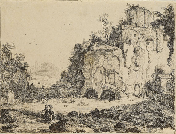 Jan van Noort - Die Landschaft mit dem Sibyllentempel von Tivoli