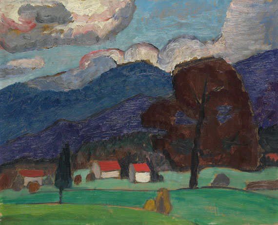 Gabriele Münter - Herbstlandschaft mit braunem Baum