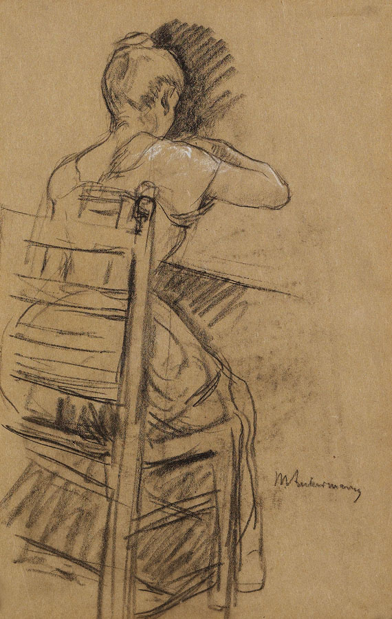 Max Liebermann - Sitzende Frau, vom Rücken gesehen