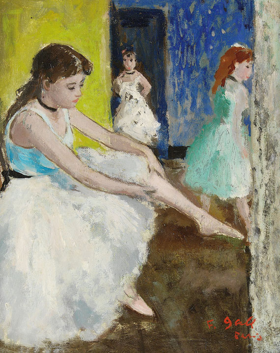 François Gall - Eugénie au long tutu blanc dans les coulisses