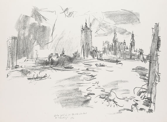Oskar Kokoschka - 8 Bll. aus: London from the River Thames