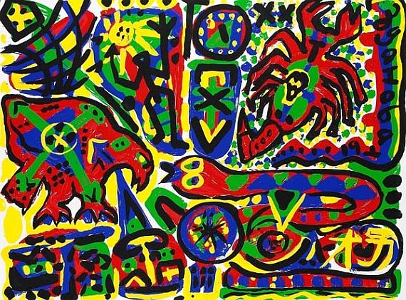 A. R. (d. i. Ralf Winkler) Penck - Ohne Titel (Skorpion, Schlange, Vogel)