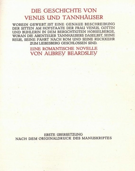 Aubrey Beardsley - Venus und Tannhäuser. 1909