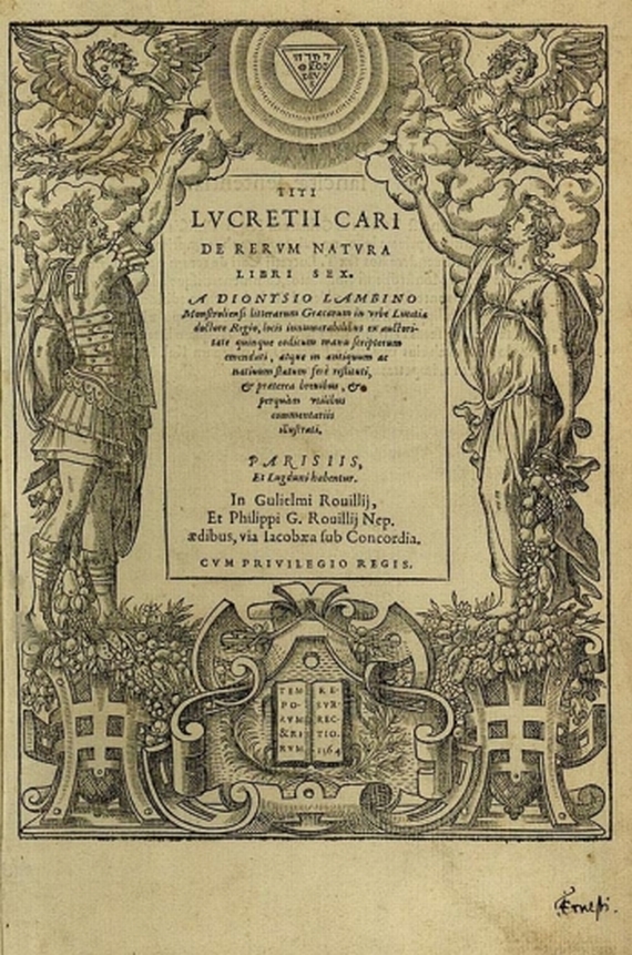 Titus Lucretius Carus - De rerum natura libri sex. 1564.