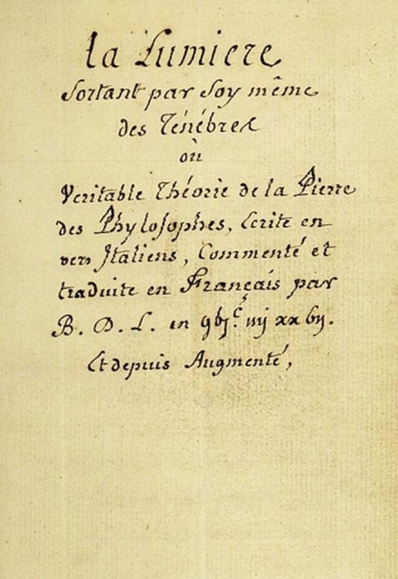 Manuskripte - La lumiere (Handschrift). 18. Jh.