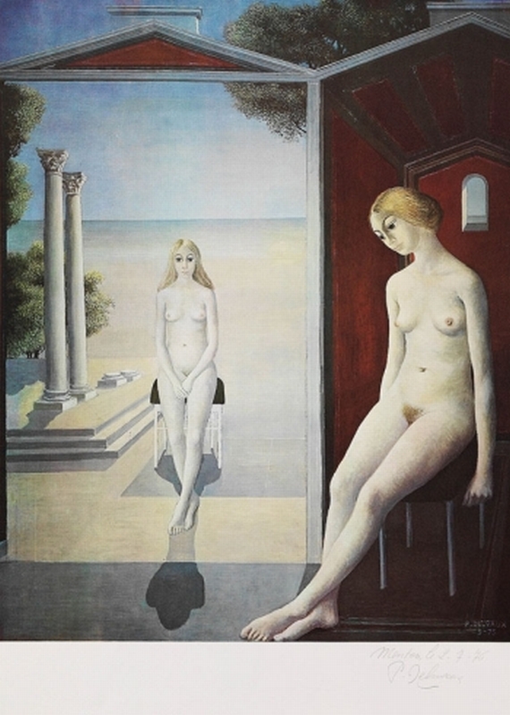 Paul Delvaux - Deux Femmes nues