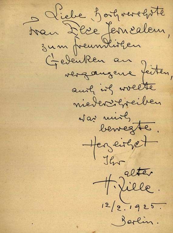 Heinrich Zille - Berliner Geschichten und Bilder. Mit eigh. Widmung an E. Jerusalem (107) 1922