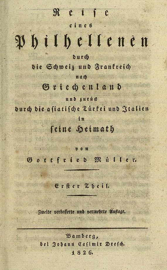 Gottfried Müller - Reise eines Philhellen. 1826