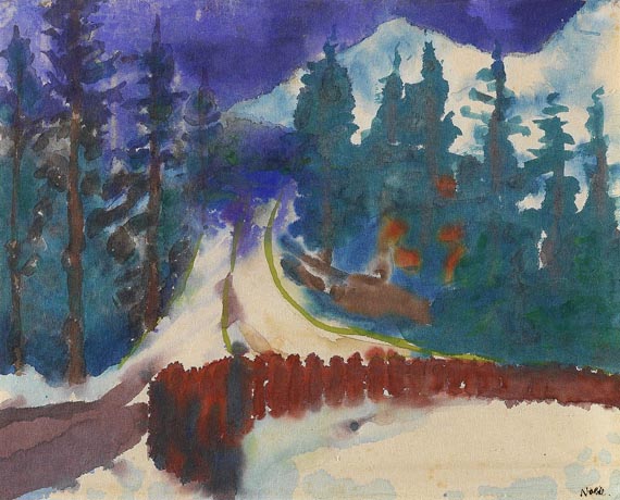 Emil Nolde - Bewaldete Berglandschaft