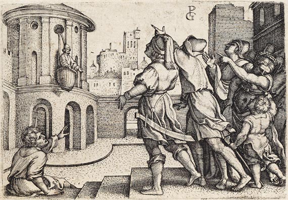 Georg Pencz - Der Magier Virgil im Korb