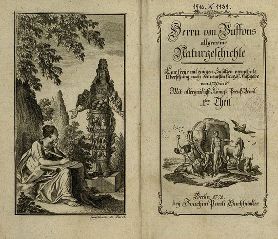   - Buffon, Naturgeschichte, 7 Teile in 3 Bde. 1771